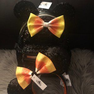 NWT Loungefly Rare Grail Disney Parks Candy Corn Mini Backpack Ears Halloween